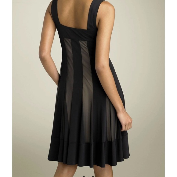Maggy London black NWT stretch 14 cocktail Mesh Panel Matte Jersey Dress - Picture 2 of 6